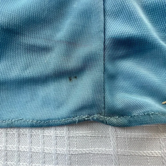 Azazie One-Shoulder Gathered Light Blue Evening Gown SZ 8 - Picture 12 of 15